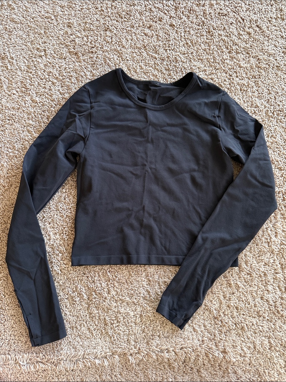 Fabletics Feather Tech Black Long-Sleeve Women's Top Small